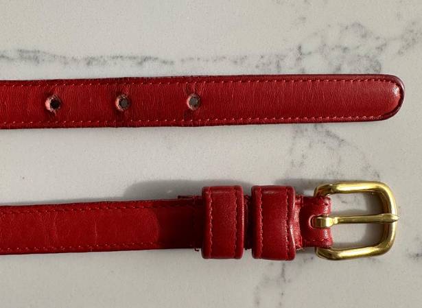 Coach Leather Belt with Brass Buckle in Red Size 26 / XS