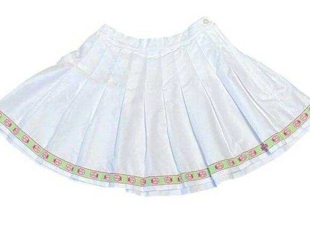 Lilly Pulitzer Rare Label  White Steff Godet Ladybug Pleated Tennis Skirt size 2