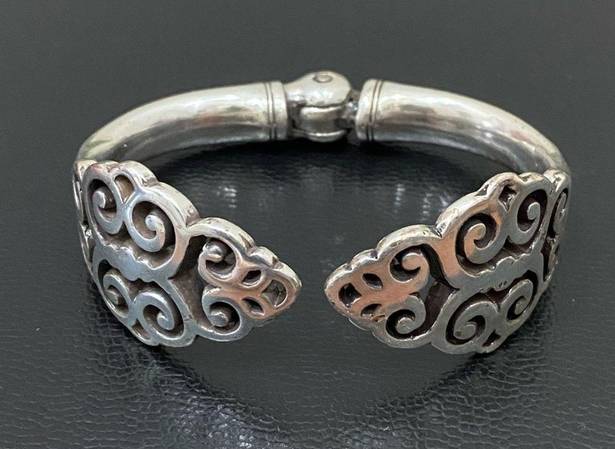 Brighton Vintage Retired  Filigree Hinged Cuff Bangle Bracelet 49.5g