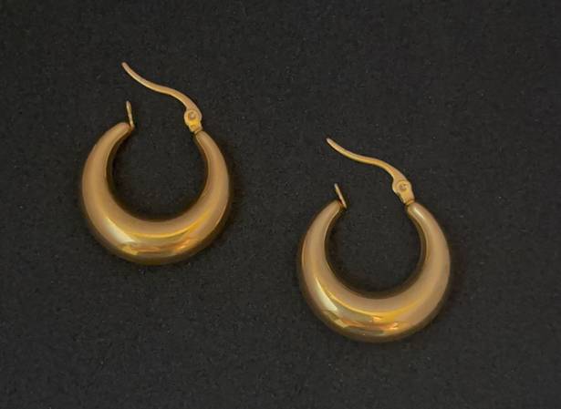 18K Gold Plated Chunky Hoop Earrings for Women