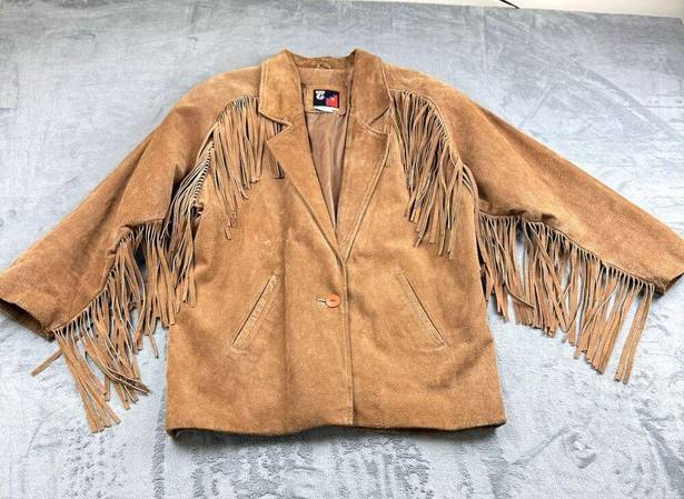 The Row Vintage G Leather Jacket Womens Size S Fringe Cowgirl Western Blazer Wacky