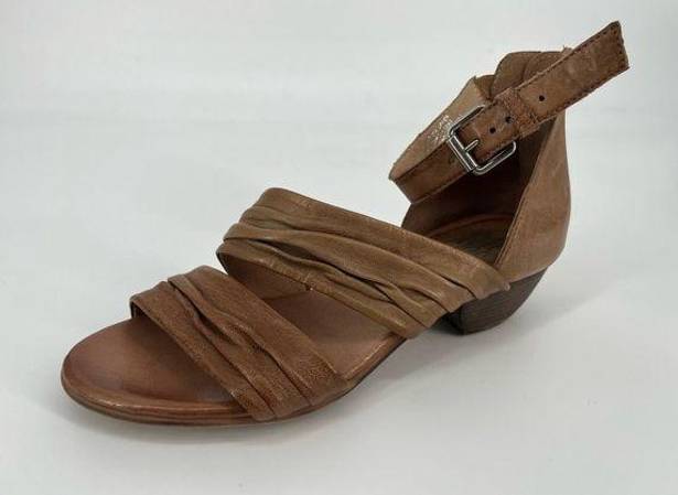 Miz Mooz  Ankle Strap Sandals Sz 38 Brown Leather Low Heel