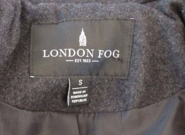 London Fog Womens  Wool Blend Warm Hooded Coat Jacket Size Small Steel Gray