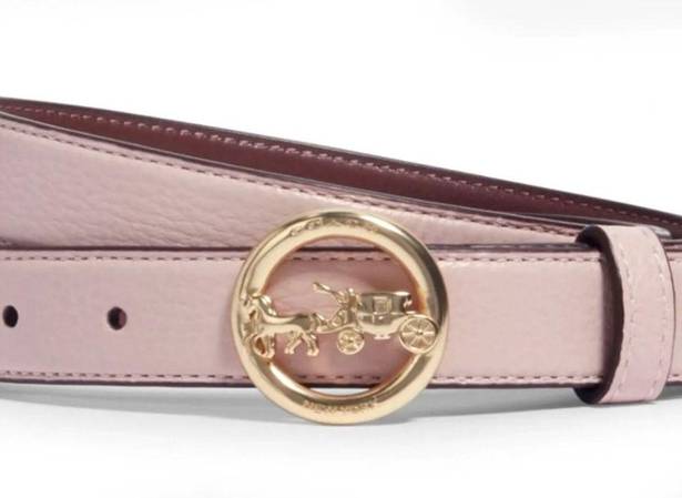 Coach  Horse & Carriage Signature Buckle Belt, Pink, Size XL $128