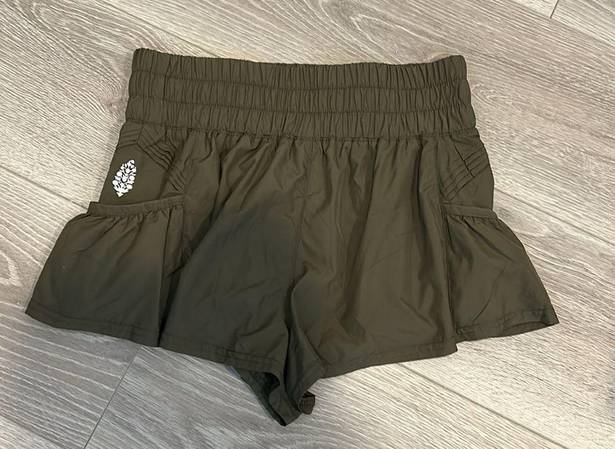 Free People NWOT  Movement Get Your Flirt On Athletic Shorts Dark Olive size XS