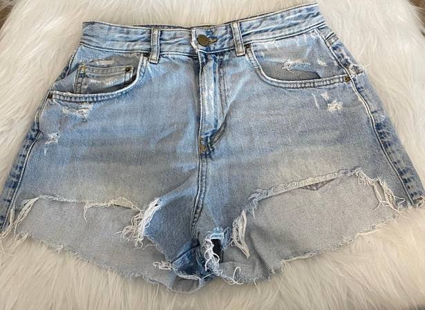 ZARA Ripped Denim Shorts