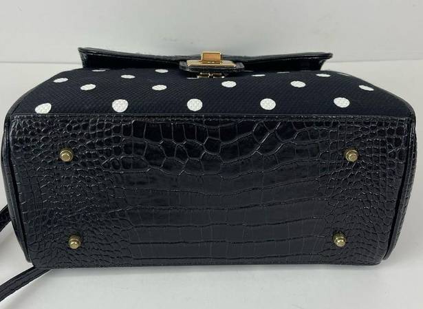 Krass&co Clever Carriage  Satchel Rose Embroidered Purse Polka Dot Dust Bag Black