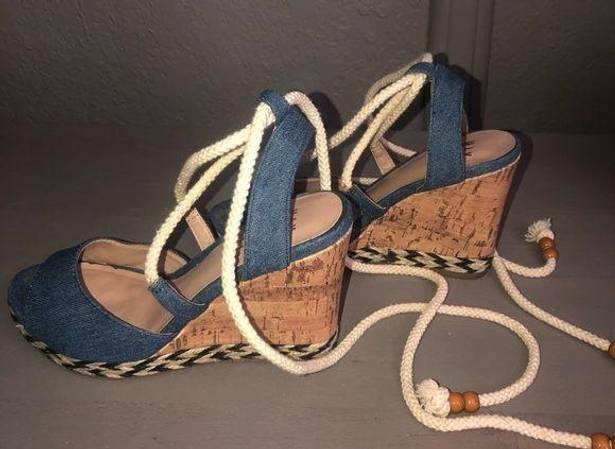 mix no. 6 DENIM platform espadrille wedge​