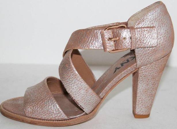 DKNY  Harlow Henna Pink Leather Open Toe Heel 6.5 M