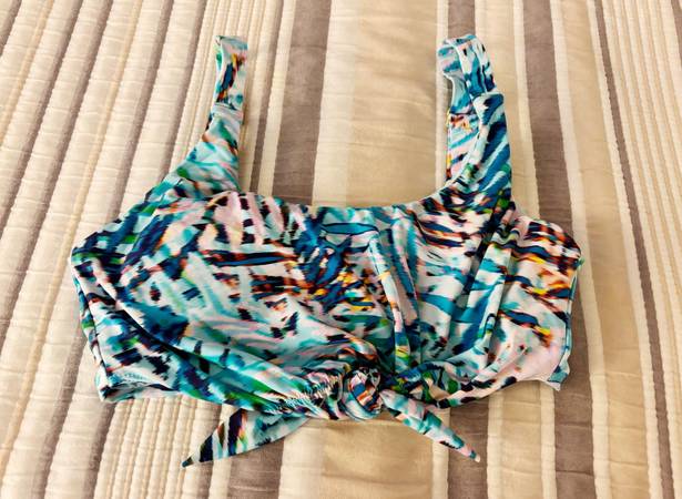 PilyQ Printed Tie Front Bikini Top