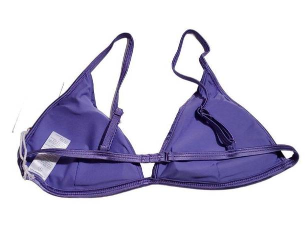 Good American  Support Bikini Top Purple Lilac Shine Size 3 Large String Triangle