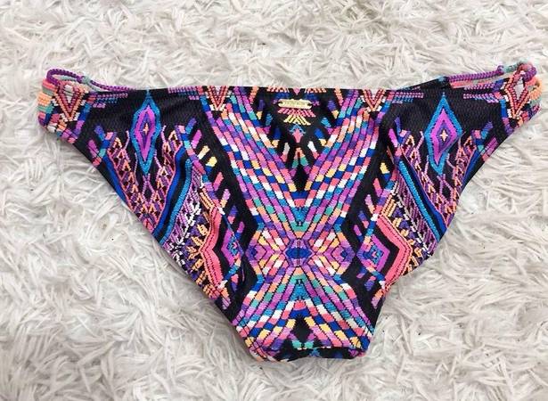 Body Glove  Ruby low rise multi strap Aztec bikini bottom Pink black size medium