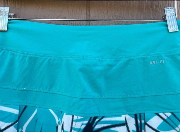 Nike  Womens Skort Skirt Victory Pleated Tennis Teal Black White Print Small