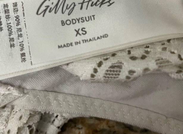 Gilly Hicks  by Hollister Womens Sheer Lace Cream Ivory Bodysuit Size X-Small