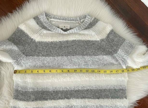 Lou & grey  Fuzzy Stripe Sweater White