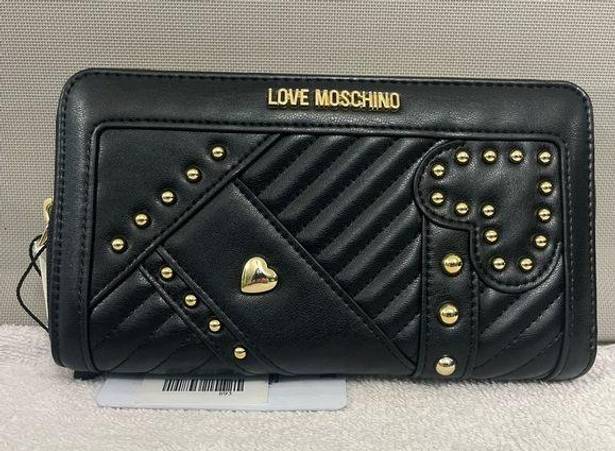 Love moschino  gold heart studded wallet​​