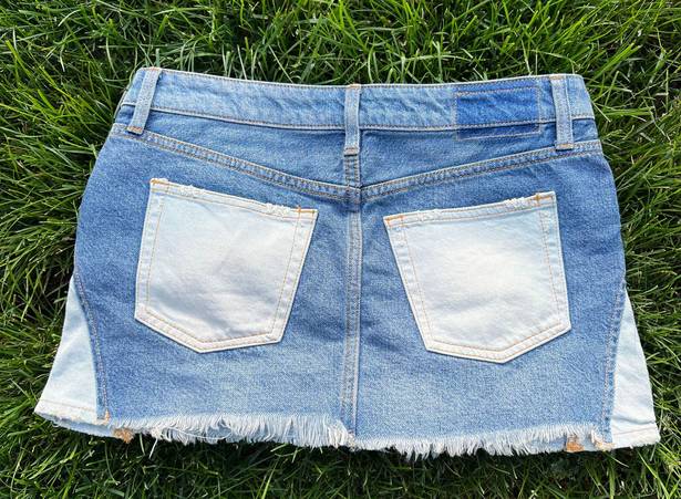 Free People Patched Denim Mini Skirt
