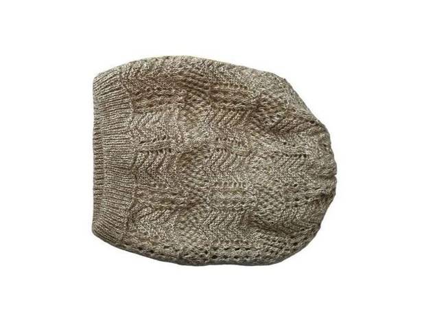 Icing  taupe knot beanie cap