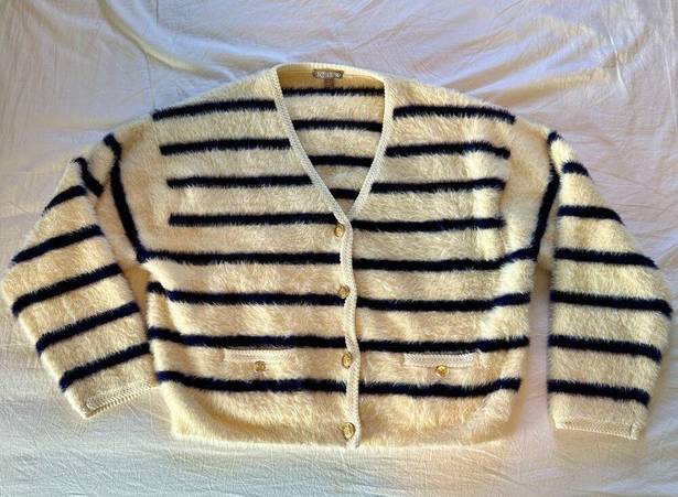 J.Crew  Sweater Lady Jacket Striped Brushed Yarn