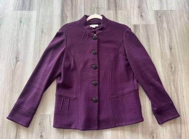 Coldwater Creek Cold Water Creek 12 Purple Knit Blazer Jacket