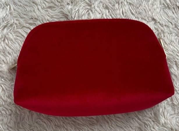 Christian Dior New  Red Velvet Double Zipper Travel Cosmetic Toiletry Evening Bag