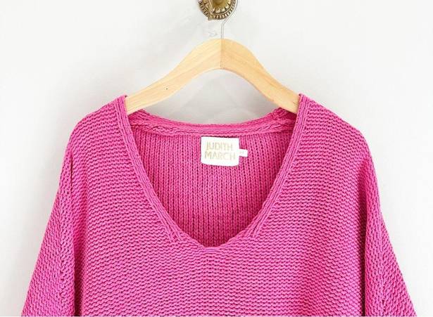 Judith March  Pink Chenille Chunky Yarn Pullover Oversized Sweater Top Size M