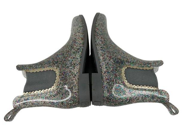 Jack Rogers  Sallie Glitter Rain Boots Ankle Booties Rainbow 7