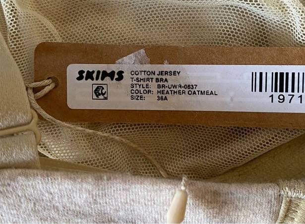 SKIMS  Cotton Jersey Underwire Bra 36B Heather Oatmeal BR-UWR-0637