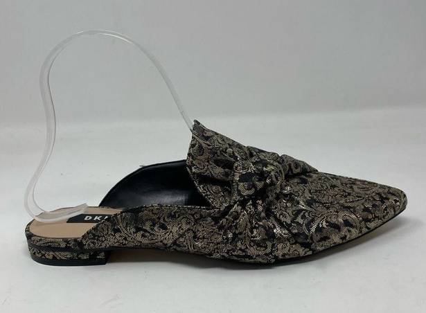 DKNY  Pier Baroque Tapestry Brocade Metallic Fabric Mules Slides Shoes womens 7.5