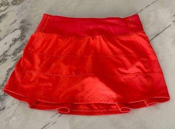 Lululemon Carnations red  pace rival skirt (12”)