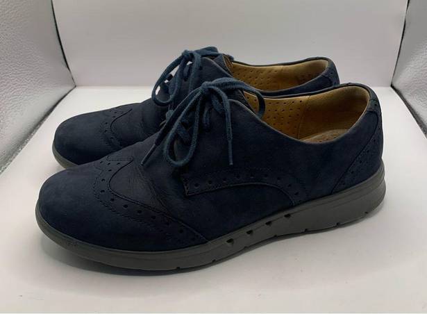 Clarks  Artisan UNSTRUCTURED Women's Blue Suede/Leather Oxford Lace Up Shoes 7M