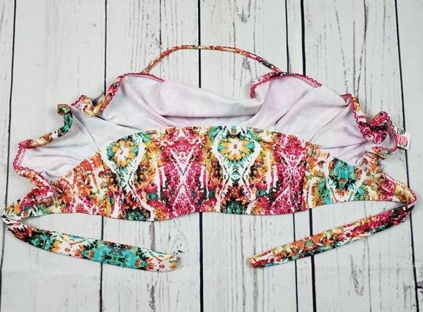 The Bikini Lab NWT  Swim Multicolored Floral Print Bikini Top Women's Size Small