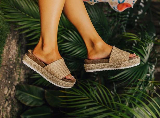 Soda Raffia Woven Espadrille Wedge