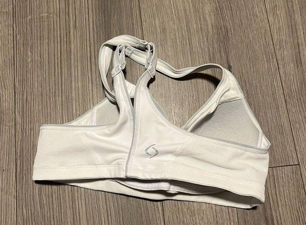 Moving Comfort  Padded Sports Bra Strappy Back White Size Small 32AB-34A