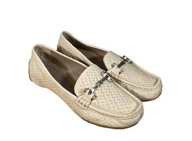 Donald Pliner  Beige Suede Nubuck Bit Driver Moccasin Loafer Women Sz 7.5