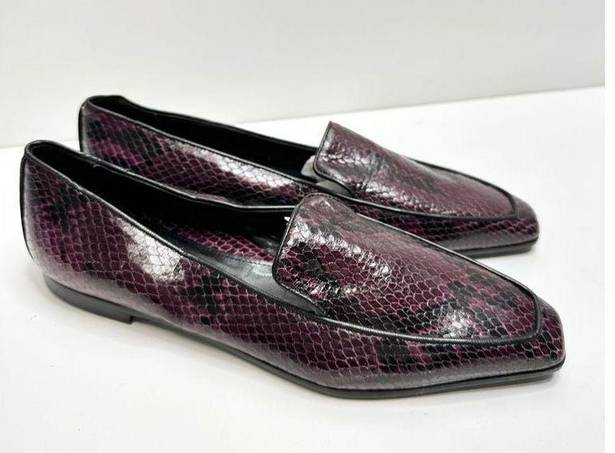 PARKE Marion  Shoes Womens Size 6.5US Python Snakeskin Loafers Purple Black