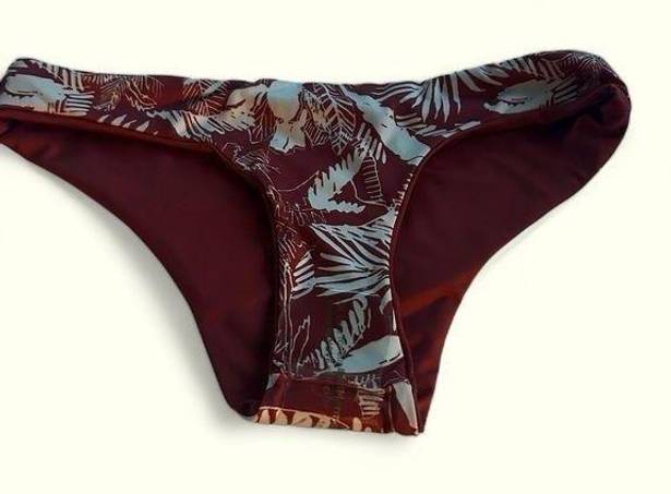 Maaji  NEW red floral, red reversible bikini bottom, small, sustainable material