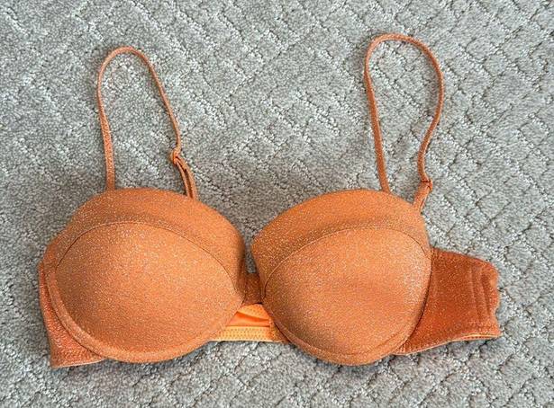 Triangl  swimwear “Dylla” bikini top apricot sparkle orange underwire cups neon