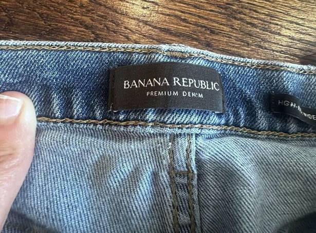 Banana Republic  High Rise Wide Leg Crop Cutoff Blue Jeans Size 24