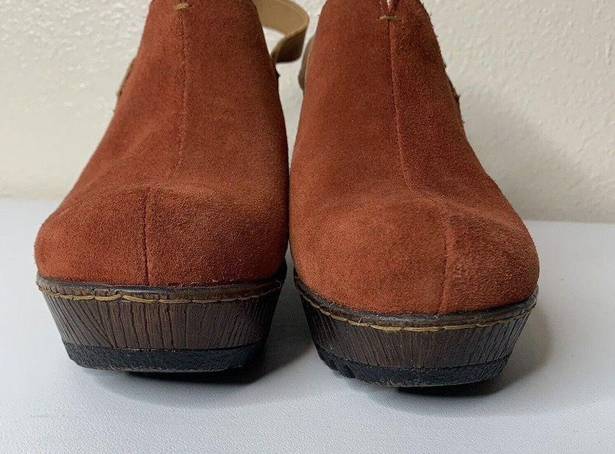 Born concept BOC Women’s Rust Platform Clogs Mules Shoes Adjustable Back Strap Brown Tan Sz 7