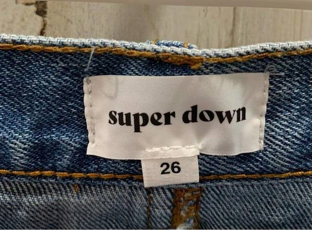 superdown NWT  Denim Mini Skirt Raw Hem Distressed