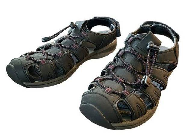 Khombu  Comfort Ashley Grayish/Black Strappy Sandal Size 8M