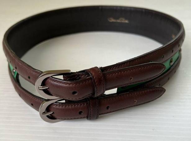 Oscar de la Renta  Vintage Double Buckle Leather Belt , M