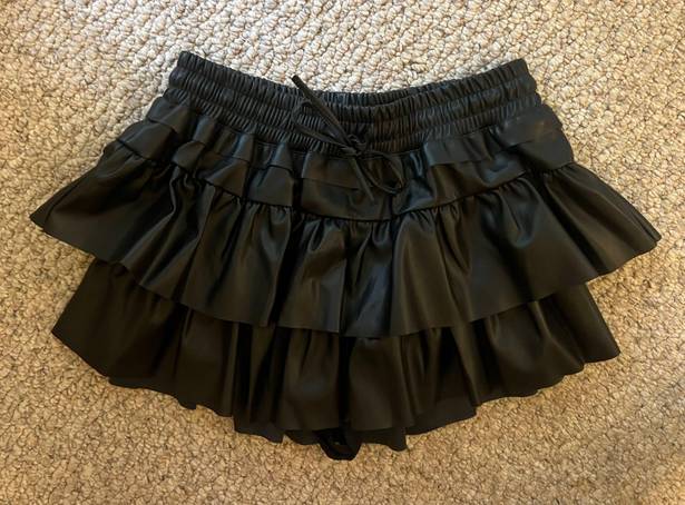 Day + Moon Leather Skort Black Size M