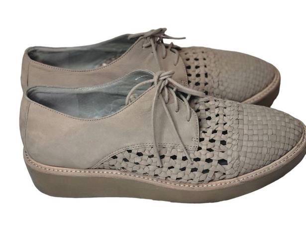 Eileen Fisher  Platform Suede  Women’s Oxford Wedge Loafer Oath 9.5