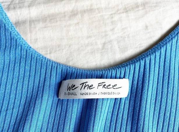 We The Free  - Blue Wrap Around Crop Top with Ties - Sz. XS