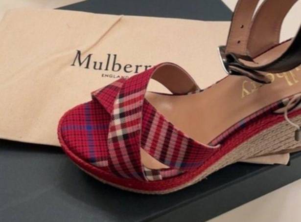 Mulberry tartan sandals Red size 7