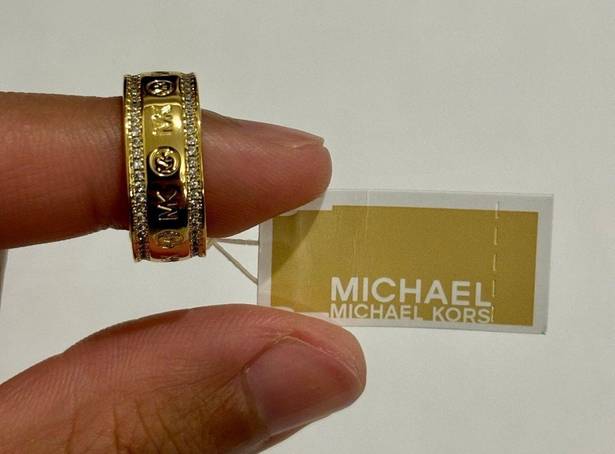 Michael Kors Gold-Tone Brass Eternity Ring Size 5