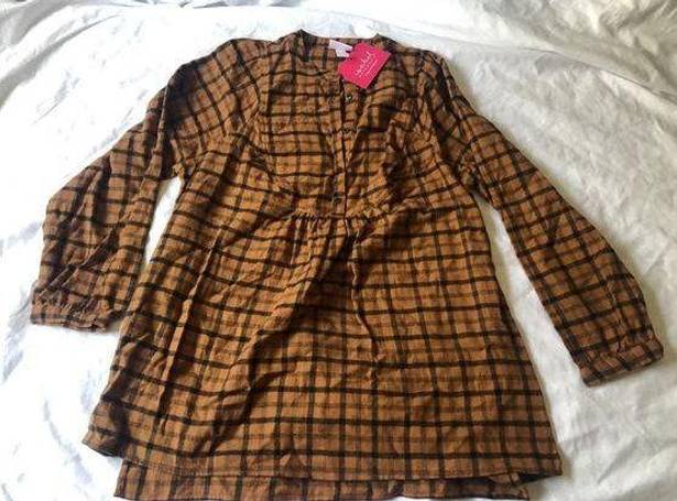 Isabel Maternity long sleeve brushed flannel maternity top brown Plaid M NWT!