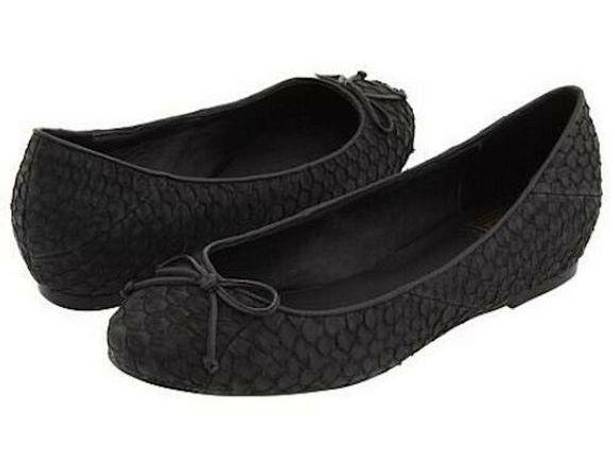 Pour La Victoire  Hessa Black Leather Flats 8.5 M